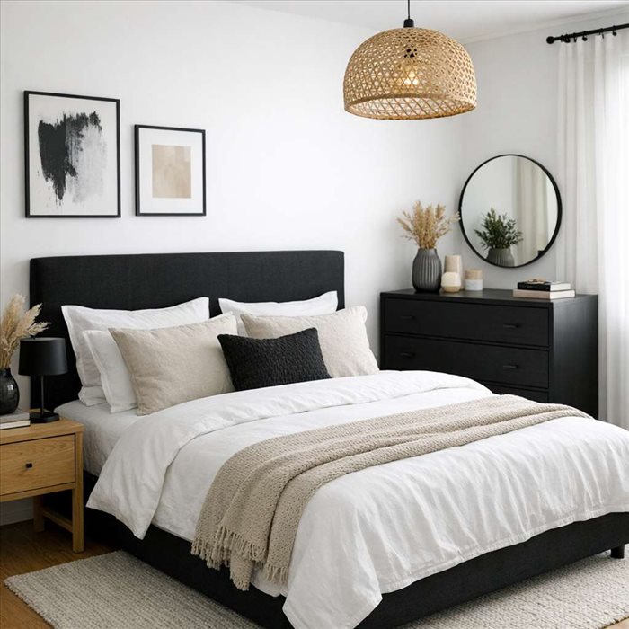 Intégrer le noir dans une chambre sans l'assombrir | Conseils déco