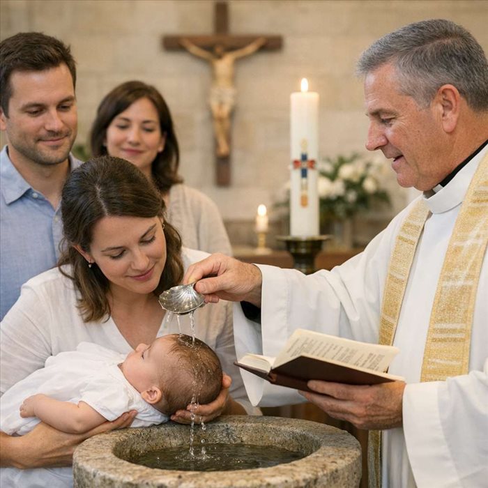 Messe de baptême catholique : déroulement complet et expliqué