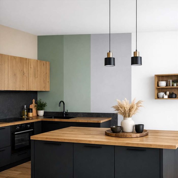 Quelle couleur de mur avec une cuisine noire et bois ? | Guide